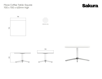 Place Coffee Table Line Drawings 70 X 70 X 425cm