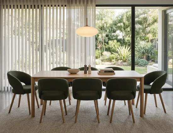 Modern Green Fabric Dining Chair