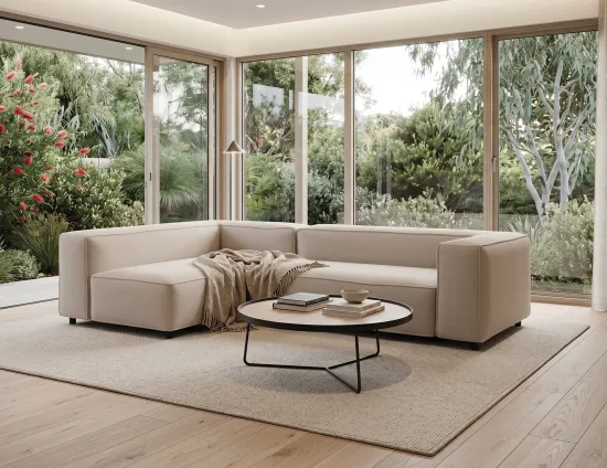 Alora Large Wooden Coffee Table With Nolia Sofa