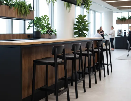 Office With Black Bar Stool