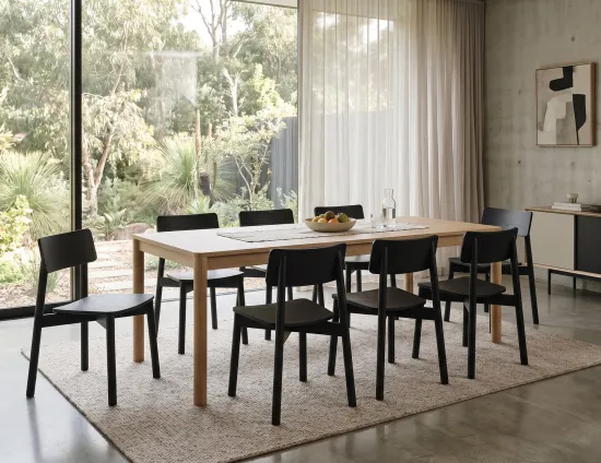 Black Dining Chair With Oak Dining Table