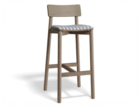 Andi Barstool Pad Walnut Bluestripe