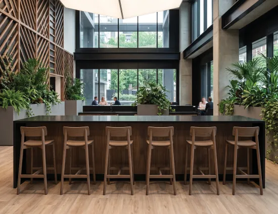 Walnut Bar Stool In Office