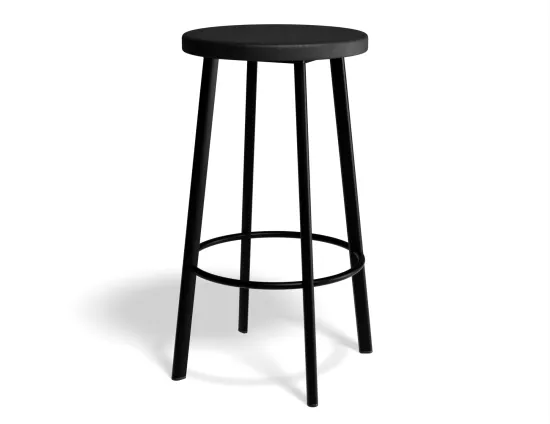 Atlas Kitchenstool Blackframe Roundwood Black