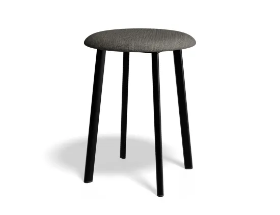 Atlas Lowstool Blackframe Fabric Grey