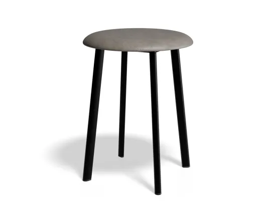 Atlas Lowstool Blackframe PU Grey