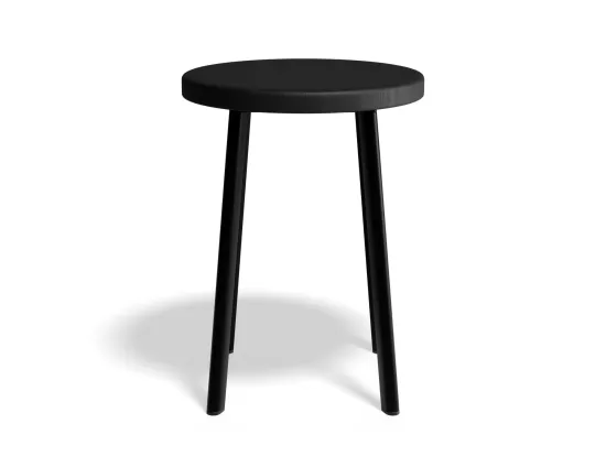 Atlas Lowstool Blackframe Roundwood Black