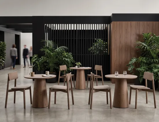 Small Round Table And Chairs Andi Walnut