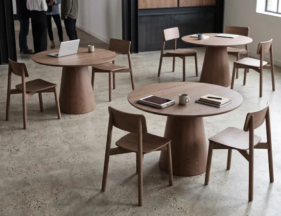 Walnut Ciirca Table And Andi Chairs