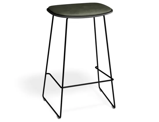 Elvav2 Kitchenstool Padded Black Black Greenpu