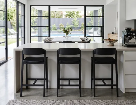 Black Bar Stool In A Modern House