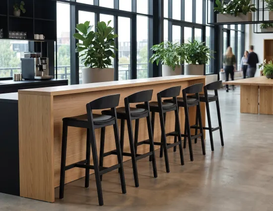 Level Black Bar Stool
