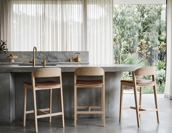 Modern Solid Oak Wooden Bar Stool