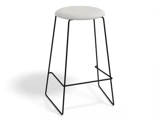 Hugo Barstool 66cm Black Frame Light Grey