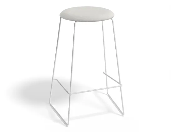 Hugo Barstool 66cm White Frame Light Grey