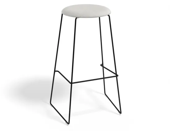 Hugo Barstool 75cm Black Frame Light Grey