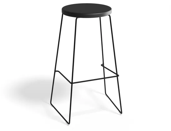 HUGO Barstool 75cm Blackframe Blackwood Roundseat