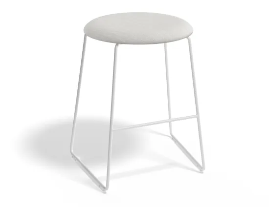 Hugo Lowstool 46cm White Frame Light Grey