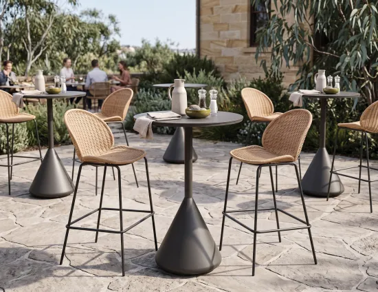 Designer Bar Stool Rattan Outside