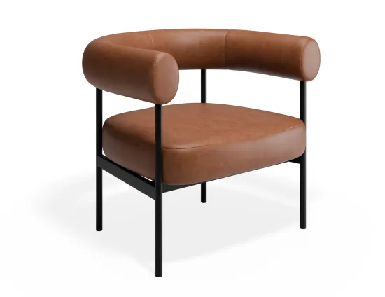 Marlowe Loungechair Black Brandy