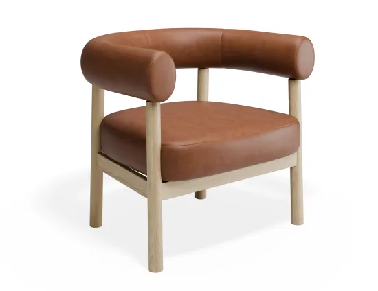 Marlowe Loungechair Oak Brandy