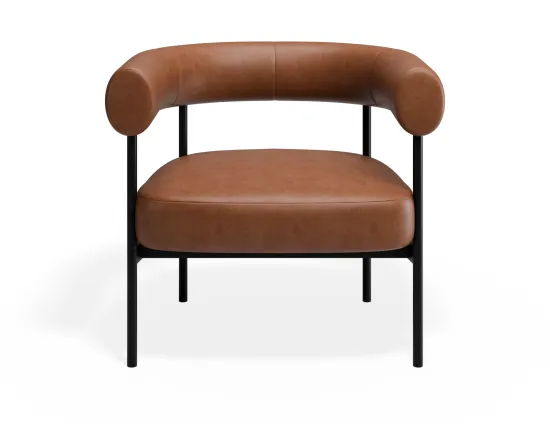 Marlowe Loungechair Black Brandy