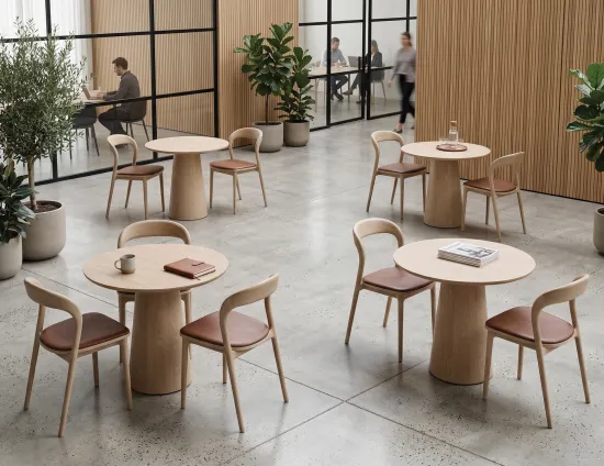 Natural Round Table Mia Chairs 85 Circa