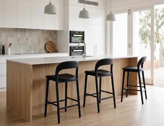 Upholstred Black Kitchen0stool