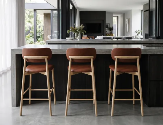 Bar Stool Brown Leather