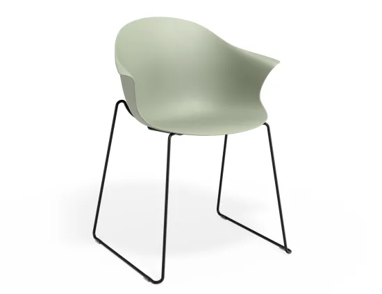 Pebble Armchair Greenseat Sledblack