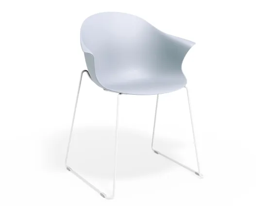 Pebble Armchair Palebluev3seat Sledwhite