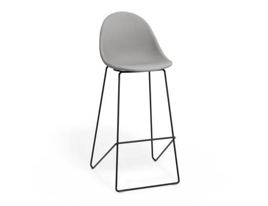 Pebble Barstool Cloudgreyfabricseat Blackframe