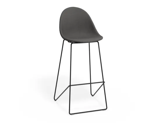 Pebble Barstool Greyfabricseat Blackframe