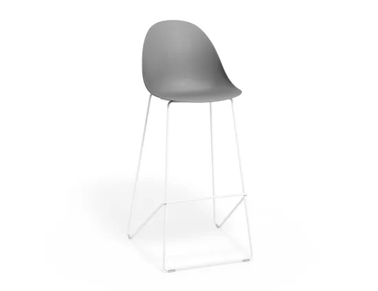 Pebble Barstool Greyseatv2 Whiteframe