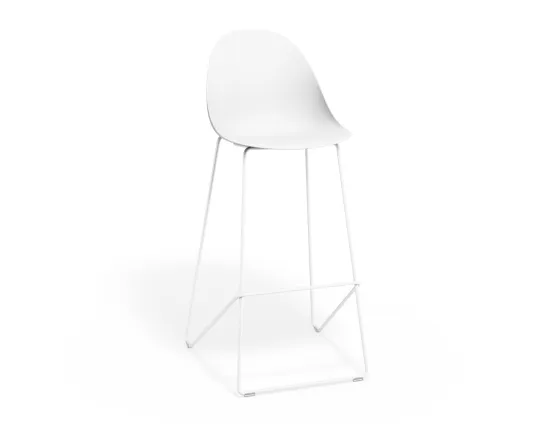 Pebble Barstool Whiteseat Whiteframe