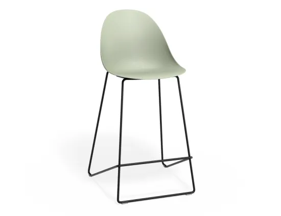 Pebble Kitchenstool Greenseat Blackframe