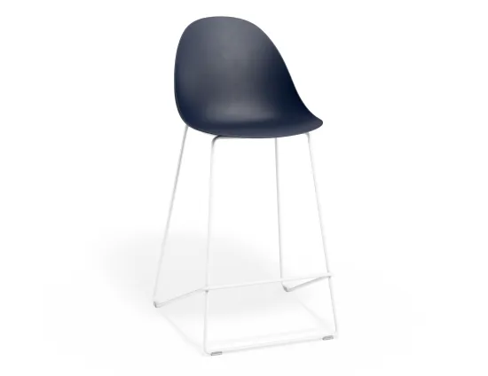 Pebble Kitchenstool Navyseat Whiteframe