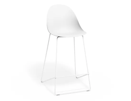 Pebble Kitchenstool Whiteseat Whiteframe