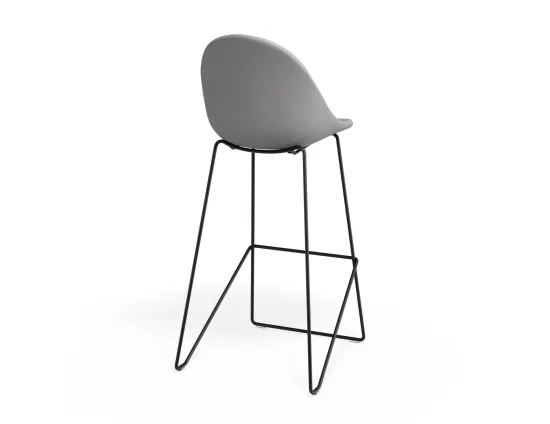 Pebble Barstool Cloudgreyfabricseat Blackfram
