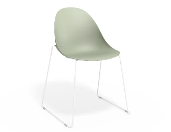 Pebble Chair Greenseat Sledwhite
