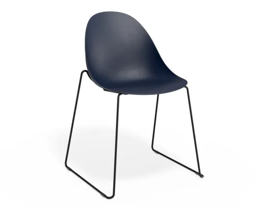 Pebble Chair Navyseat Sledblack