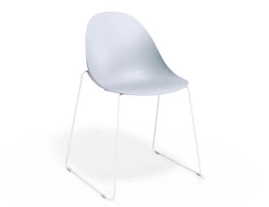 Pebble Chair Palebluev3seat Sledwhite