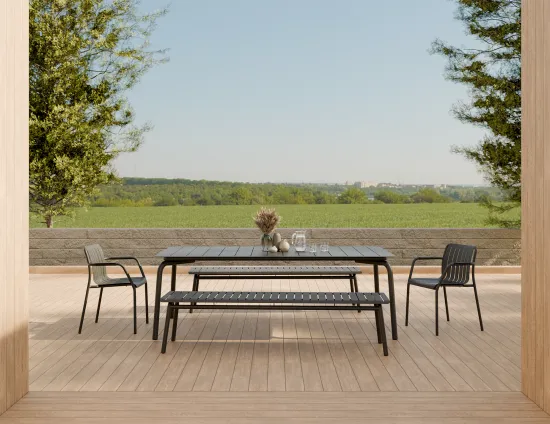 Roku Diningtable 240 Bench Charcoal Residential