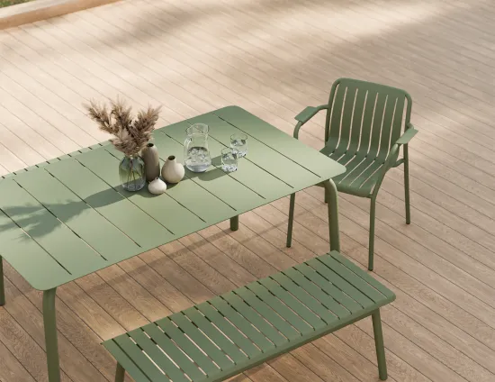 Roku Diningtable 160 Bench Green Residential