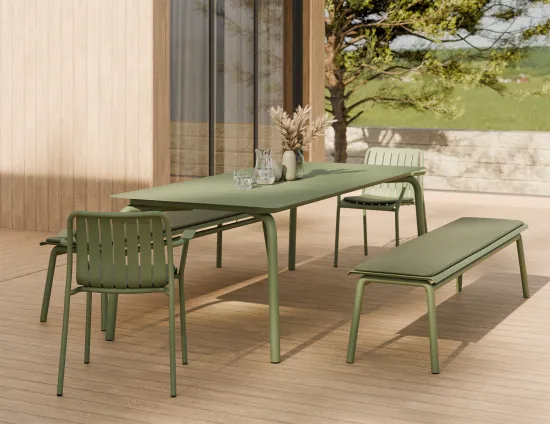 Roku Diningtable 240 Bench Pad Green Green Residential