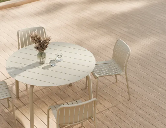 Roku Diningtable 120d Chair Latte Residential