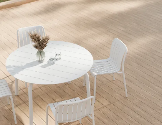 Roku Diningtable 120d Chair White Residential