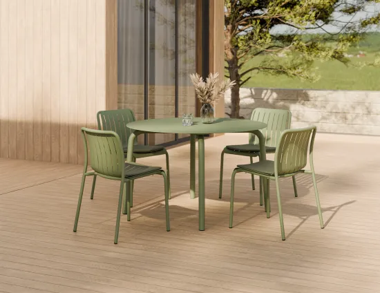 Roku Diningtable 120d Chair Pad Green Green Residential