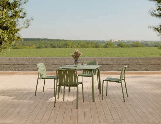 Roku Diningtable 90 Chair Green Residential