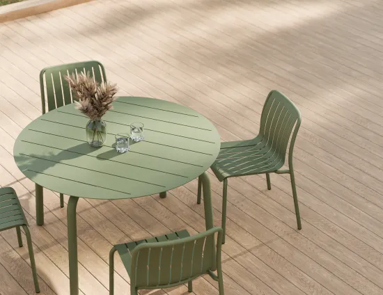 Roku Diningtable 120d Chair Green Residential